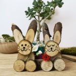 Süße Osterhasen aus Holzscheiben – DIY